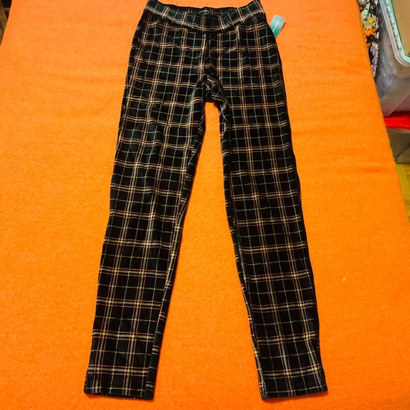 Velvet checkers plaid black, yellow and pink organic cotton blend leggings NWT - Picture 9 of 9